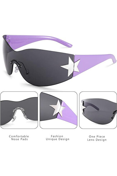 Y2K Polarized Sunglasses for Men and Women, Wrap Around Style, UV400 Protection