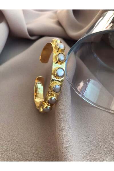 BuinJewellery Sıralı İnci Manşet Bileklik