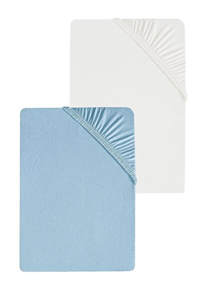 EFFE 2 Pieces Plain Cotton Single 120 X 200 X 30 cm Elastic Combed Cotton Bedsheet