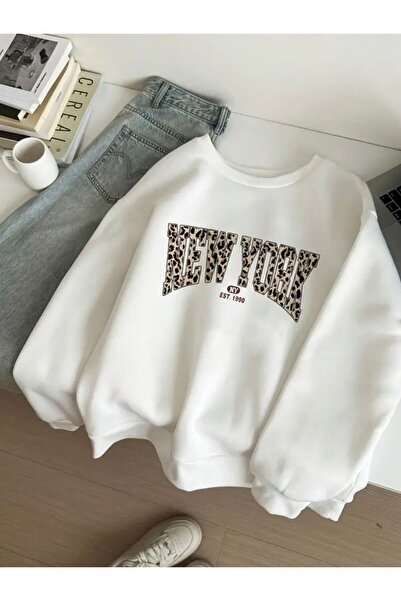 No Plan DEVOJČIČINA SWEATSHIRT SA LEOPARD IZRAVOM I NEWYORKSKE ŠARA