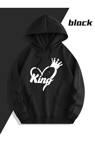 NEVERMIND Dear Couple Combination King and Queen Printed Special Design Hooded Sweatshirt Set of 2