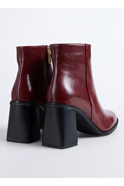 Fabrika Bordo Kadın Topuklu Bot BLOCK-BELLA