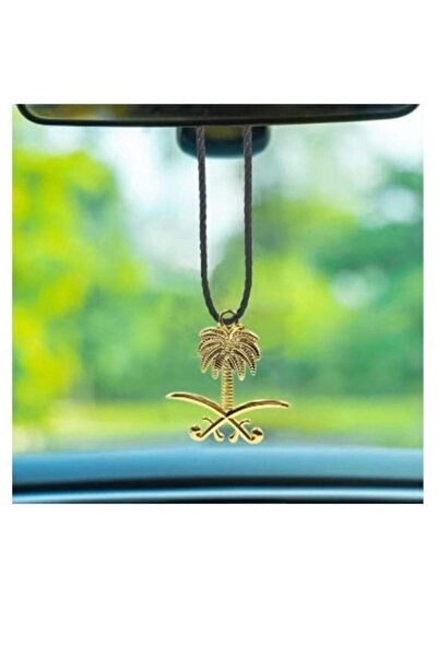 AGC AKSESUAR Saudi Swords and Palm Car Mirror Hanging Ornament for Saudi National Day