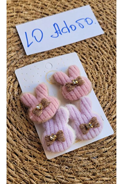 LO ADORO 4 Adet Az Saçlı Bebek Tokalar Kız Çocuk Toka Kalp Yıldız Tavşan Ayıc...