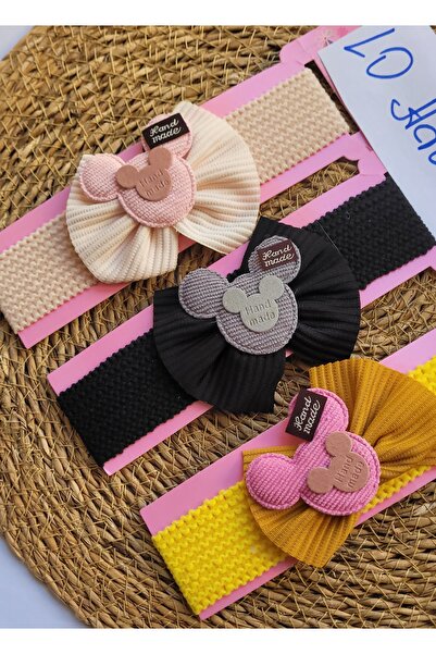 LO ADORO 3 bucăți de bentite pentru fete, model de fundă de iepure, potrivite pentru bebeluși fără păr, cu vârsta cuprinsă între 0-12 ani, flexibile