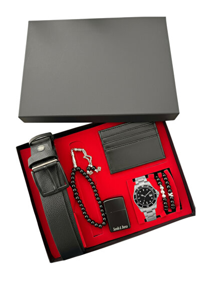 nw northwatch Kişiye Özel Erkek Hediye Kutusu – Saat Cüzdan Kemer Tespih Çakm...