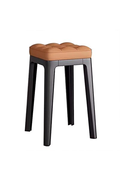 Kardett Scaun portocaliu din plastic dur, tapițat cu piele în carouri, 30x30x46 cm