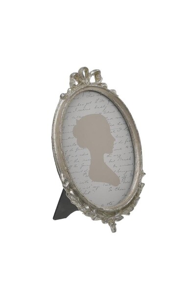 inart Oval Resin Photo Frame Antique Silver 13 cm x 18 cm