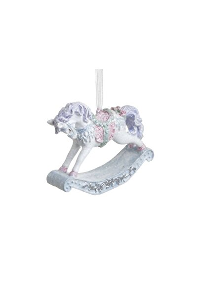 inart Set 2 ornamente brad din rasina Rocking Horse