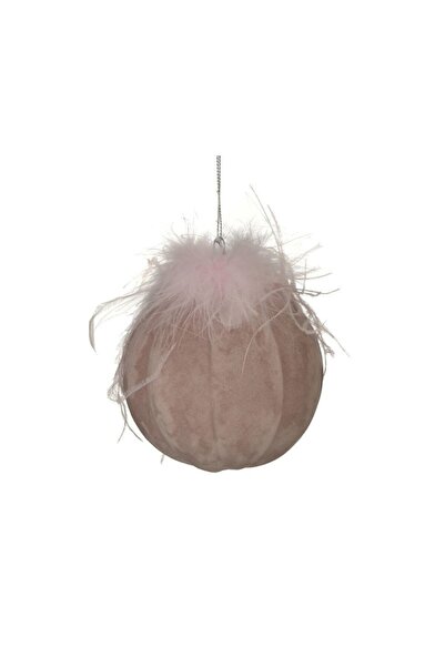 inart Set 6 globuri Fluffy Pink Velvet 10 cm