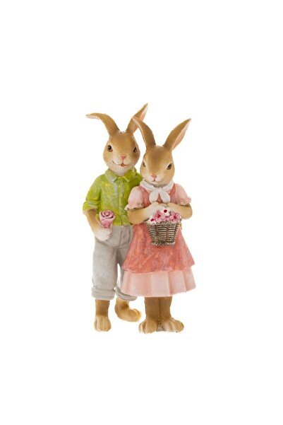 Iliadis Alexandros Figurina din rasina Bunny Couple 8 cm x 5 cm x 14 cm