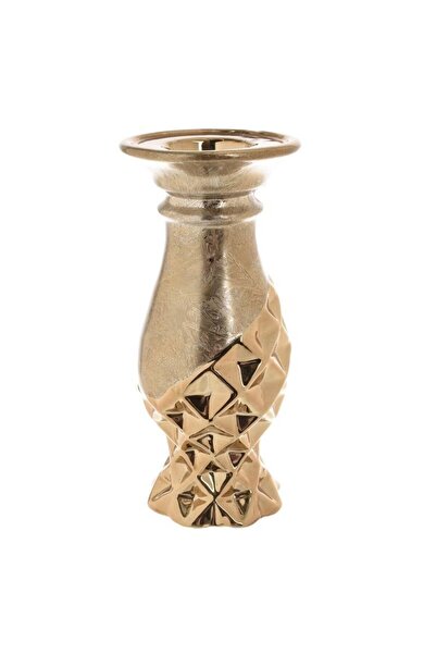 inart Suport lumanare ceramica Golden 10cm x 10cm x 22cm