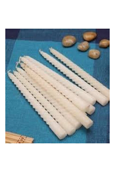 Toybox 12 Pcs White Spiral Candles Set for Birthday, Home Decor Party Supplies