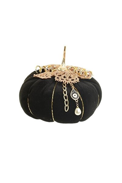 inart Decor dovleac catifea neagră 12 cm