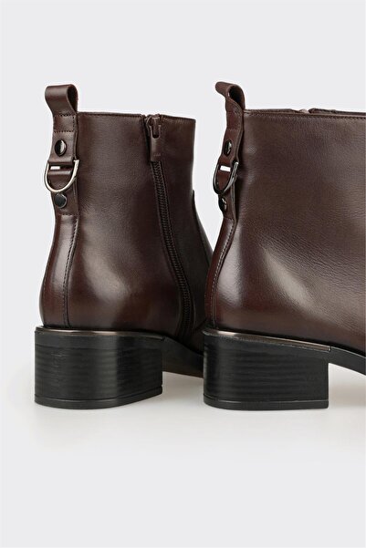 Elle Shoes Kahve Deri Kadın Günlük Bot