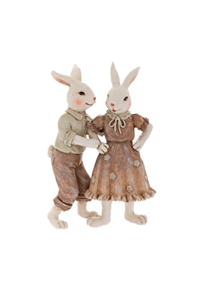 Iliadis Alexandros Figurină Iepuraș Cuplu Dansând 10 cm x 5 cm x 14 cm