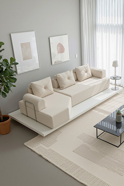 BRANNA HOME Cardano Lüks Köşe Koltuk Salon L Koltuk Takımı Tamamen Sünger Mod...