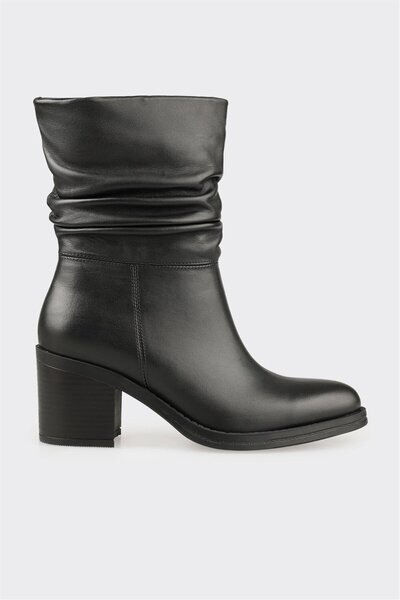 Elle Shoes Siyah Deri Kadın Günlük Bot