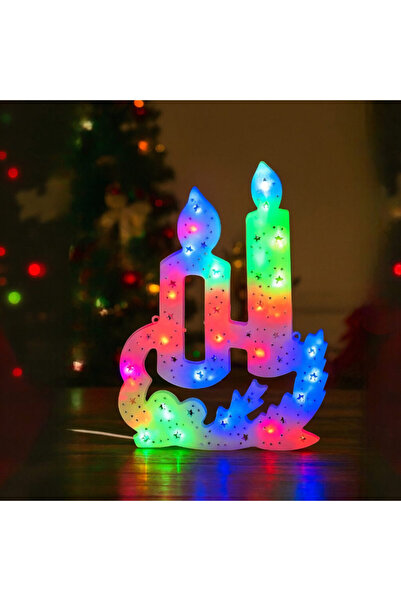 Issa Decorațiune de Crăciun 42 x 28 cm – Lumânare LED multicoloră (interior /...