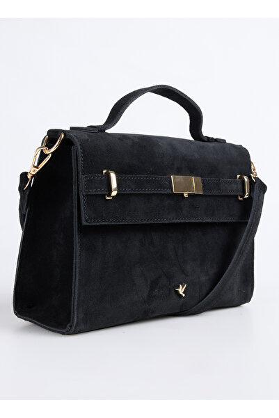 Fabrika Deri Siyah Kadın Omuz Çantası AVY-ANTONIA