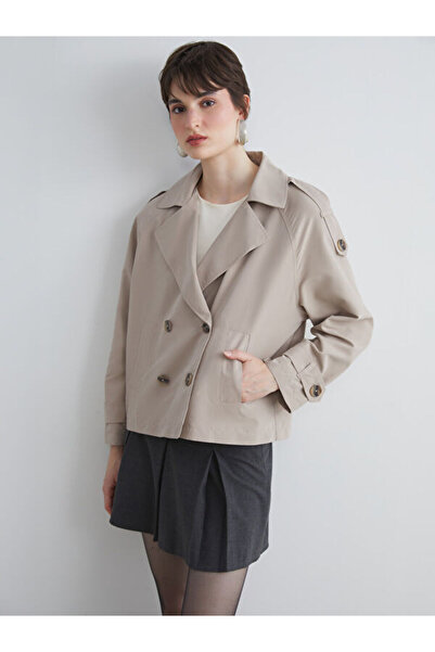 LC Waikiki Γυναικεία καμπαρντίνα με διπλό γιακά Oversize