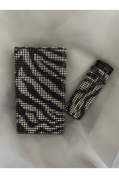 Zey Desing ZEBRA DESENLİ SLİM UZUN SİGARA KUTUSU TAKIMI