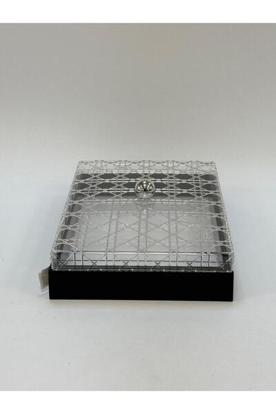 Living صينية أكريليك مستطيلة سوداء*شفافة_ 35×24×8 سم