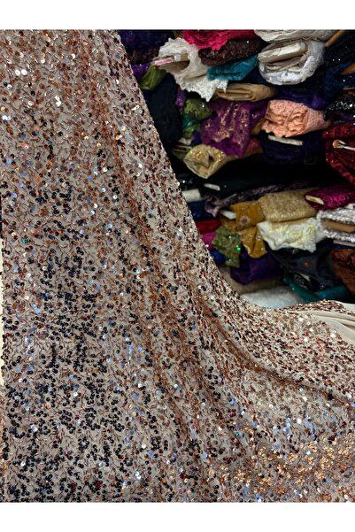 MEKİK MANİFATURA ТКАНИНА З ПАЙЕТКАМИ (З ВИГЛЯДОМ БІСЕРУ ТА БІСЕРУ НА ТЮЛІ)