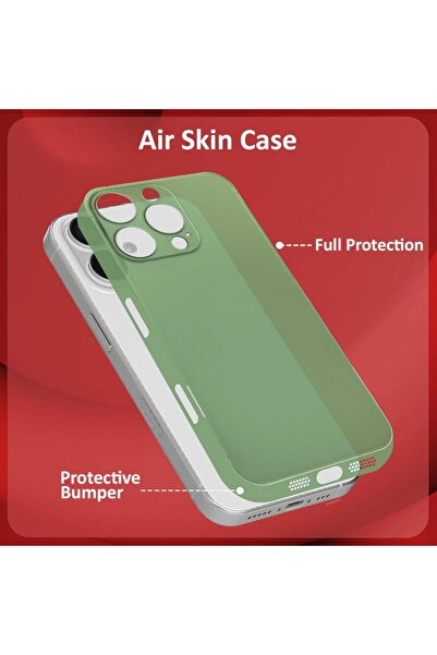 Margoun for iPhone 16 Pro Air Skin Case Ultra Slim 0.3mm (Green, 16 Pro)