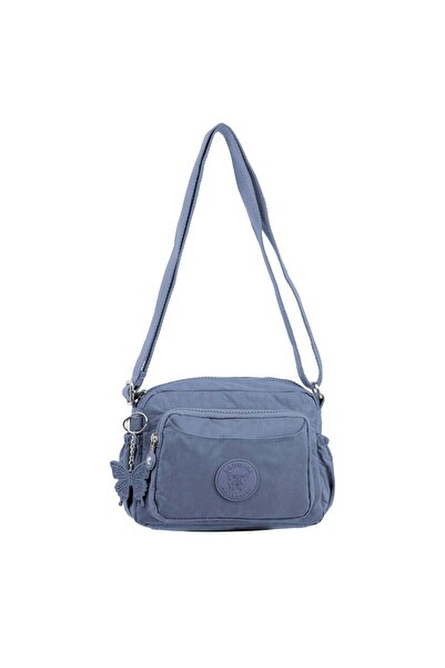 Caprice Collection Unisex Small Crossbody Bag – Waterproof Nylon, Lightweight & Compact, Light Blu