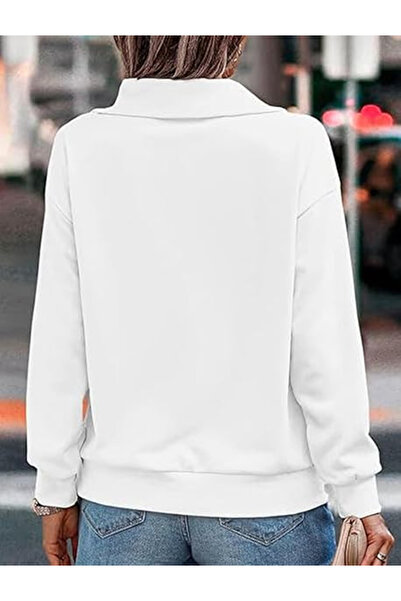 OEM Women's casual blouse, long sleeve top, white XL