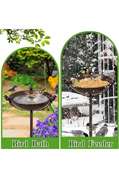 AnkaShop Garden Accessory Bird Bath Bird Feeder Waterer Adjustable Size Pool Feeder Watered for Wild Birds