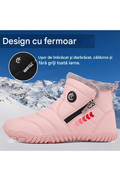 OEM Women's fur-lined winter boots, waterproof, lightweight, pink 37