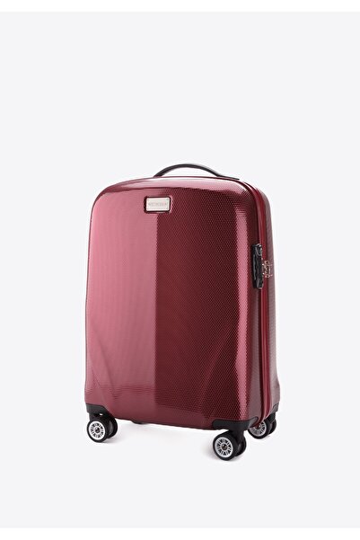 Wittchen Men's Polycarbonate Cabin Suitcase, Single Color Burgundy, Burgundy Polycarbonate