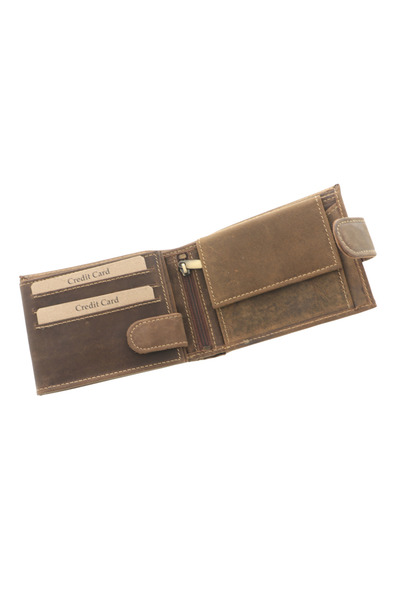GiftExpress Poker wallet, brown genuine leather
