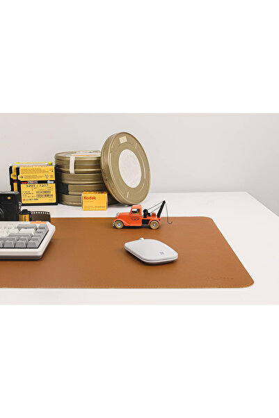 OEM Mouse pad 61x43 cm brown artificial leather, waterproof, soft