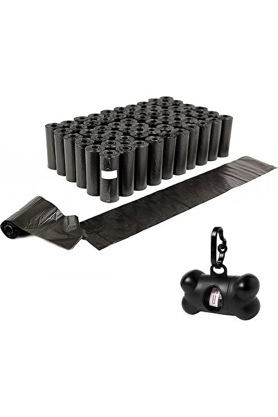 EBA Set 1000 de pungi igienice eBA® pentru caini, pisici cu distributor in forma de os, 22 x 30 cm, neg