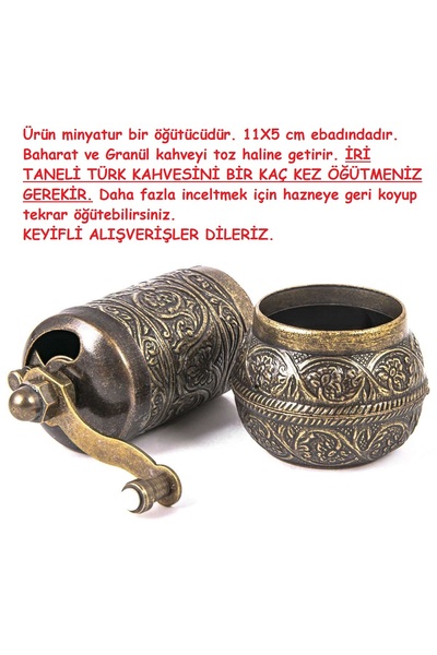 GRANDSTORE Copper Coffee (Granulated Coffee) and Spice Grinder Mill