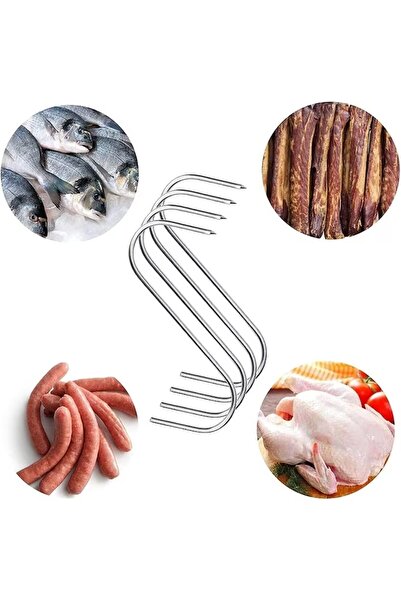 EBA Set 20 carlige din inox pentru macelarie sau afumatoare carne, eBA®, pentru suspendat carnea, pentr