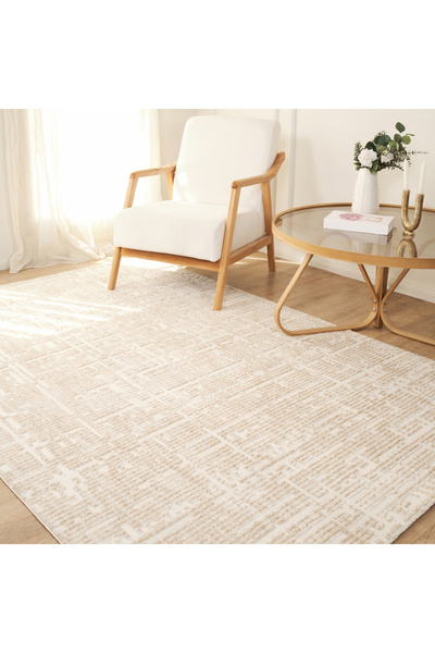 Kaşmir Halı 7/24 İskandinav Sten Bej Salon Mutfak Halısı Yolluk