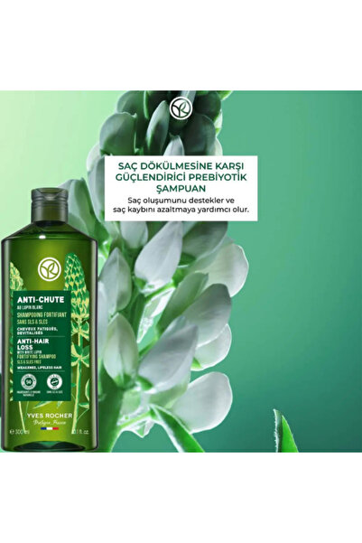 Yves Rocher Saç Dökülmesine Karşı Güçlendirici Prebiyotik Şampuan 300 ml Canlandırıcı Hacim Vegan Bakım