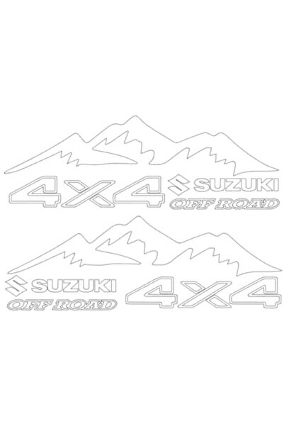 Oracal 651 Set Stickere Off Road, SUZUKI 4x4, 40 cm x 14 cm, alb
