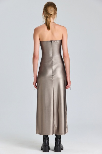 World Fashion Trends 2800 Bronze Flexible Strapless Dress