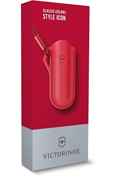 Victorinox Swiss Army Leather Pouch Accessory, Icon Style, 70mm, Red