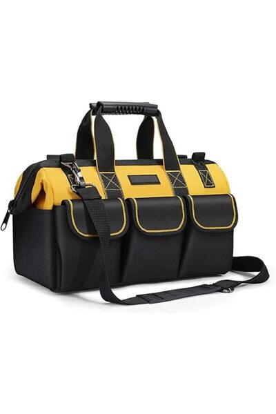 Overpassing حقيبة أدوات متينة مع حزام كتف وسحاب علوي وقاعدة مطاطية - منظم أدوات كبير مقاوم للماء