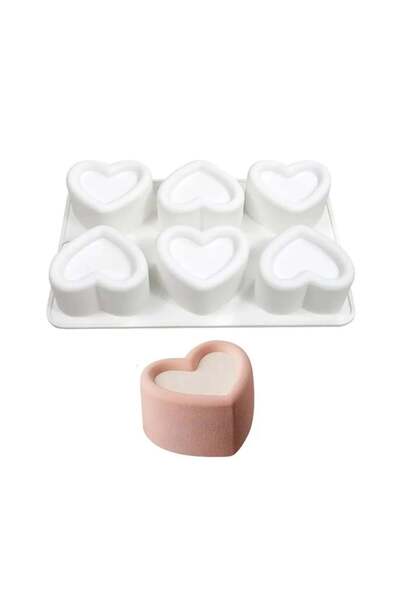Dharst 6-cavity heart silicone mold