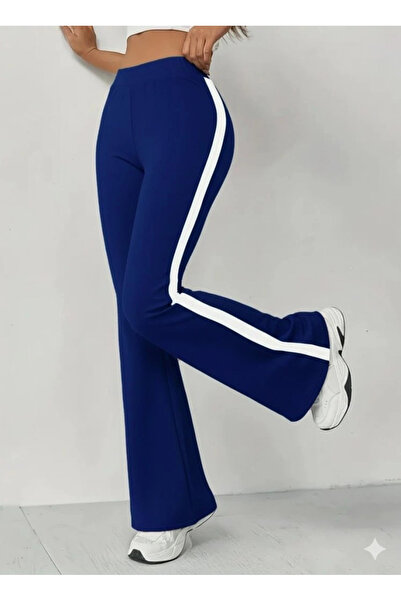 Butik Women's High Waist Spanish Long Leggings with Side Stripe Detail Diving Leggings Pants