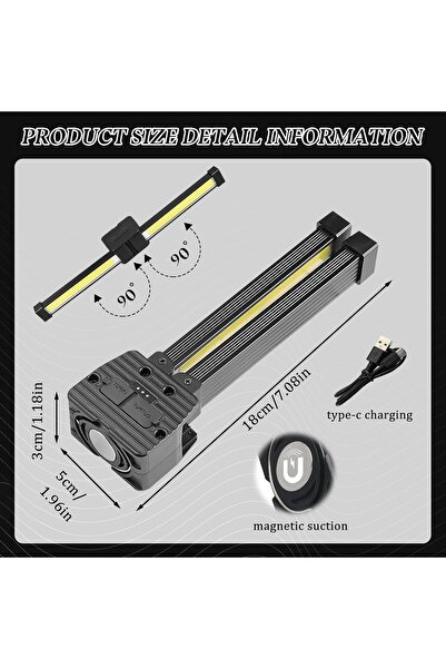 genernic TZQFROCE Portable Foldable 180° Camping & Gym Lamp with Hook