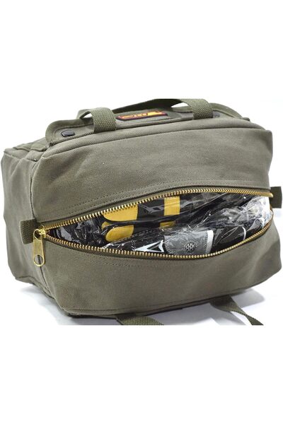 G & F Products Heavy-Duty Mechanic Tool Bag, Military Style, Copper Zipper, Olive Green, 28×18×15