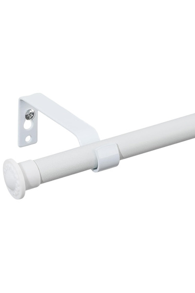 Whimlets Expandable Metal Curtain Rail with Rings, 76-116 cm, White Curtain Rod, Diameter 1.6 cm